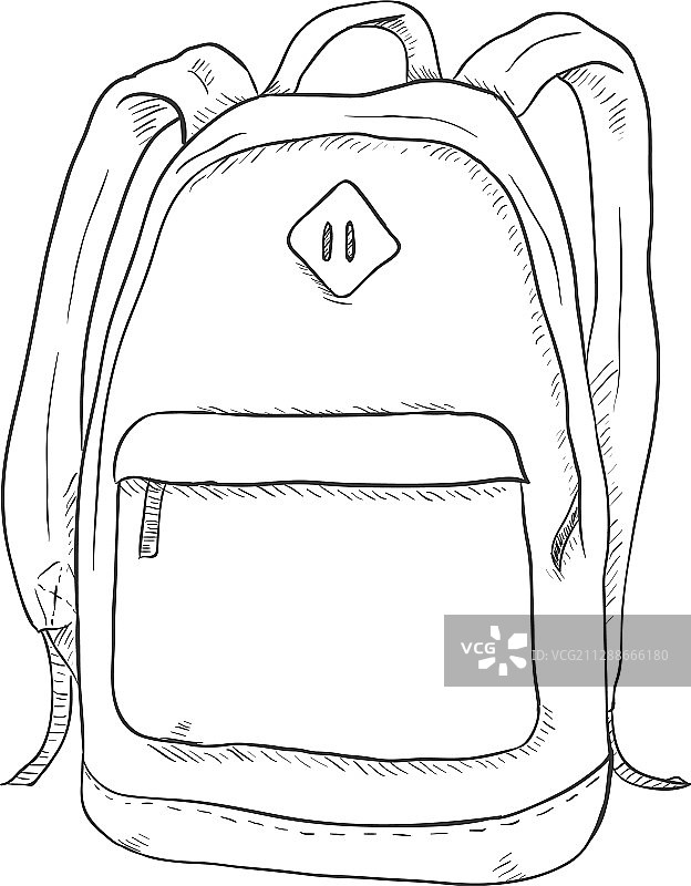 单人素描休闲背包图片素材