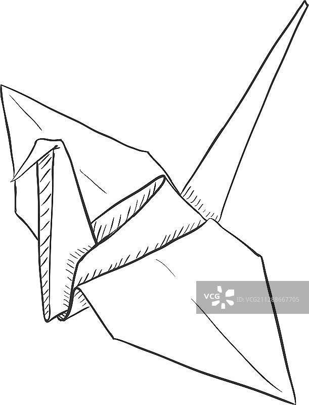 单个素描纸鹤图片素材