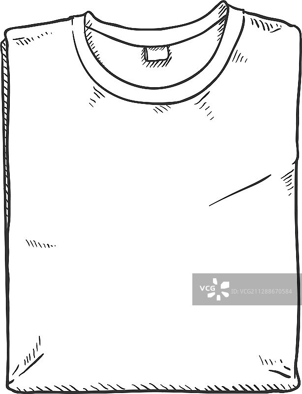 折叠T恤草图图片素材
