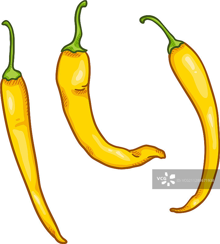 卡通黄色辣椒合集图片素材