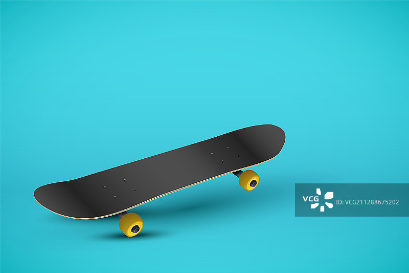 粉蓝色背景上的滑板图片素材