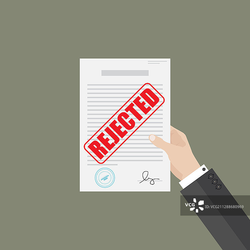 商人手持被拒文件图片素材