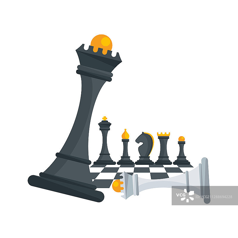 黑色国际象棋皇后战胜白色概念图片素材
