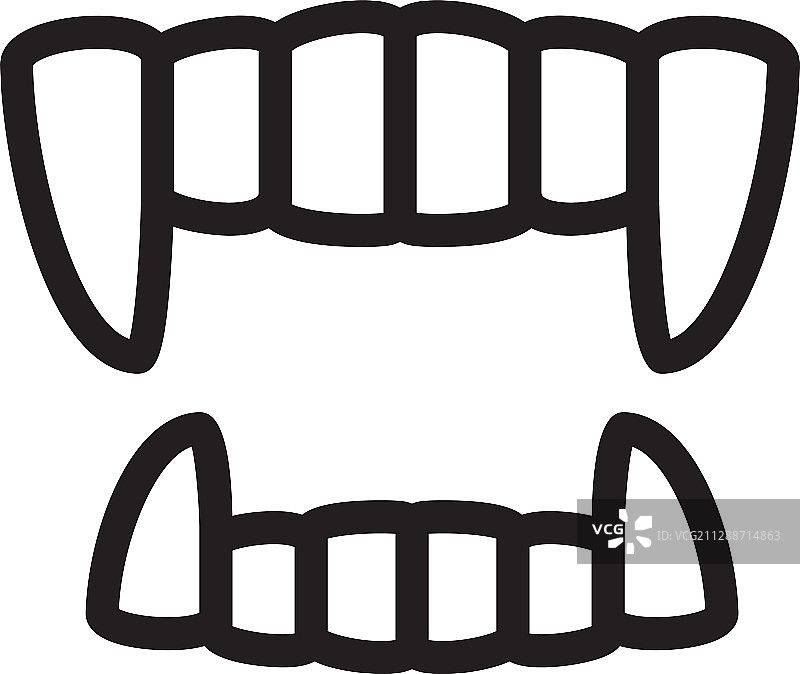 牙齿獠牙吸血鬼牙齿图标图片素材