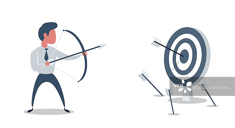 射击或瞄准的成功商人角色图片素材