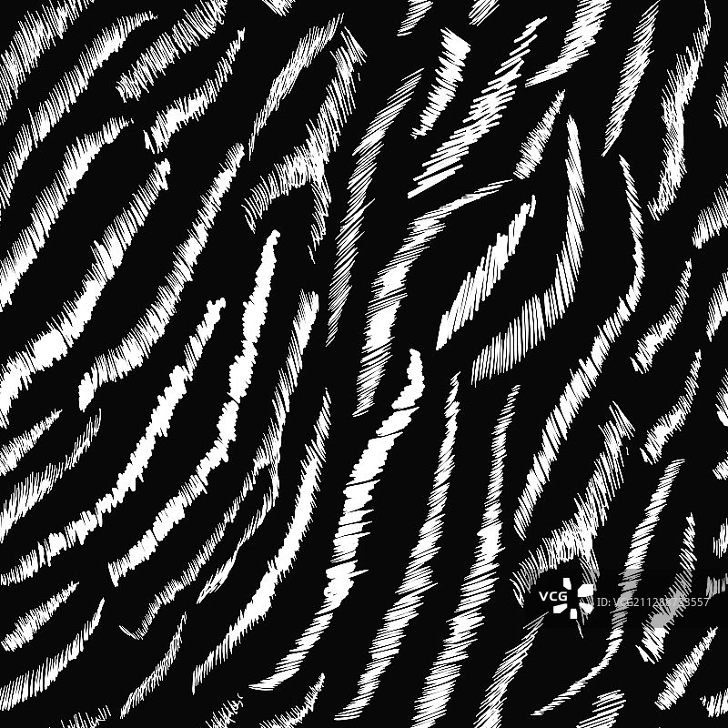 抽象时尚粉笔画斑马纹无缝图案图片素材