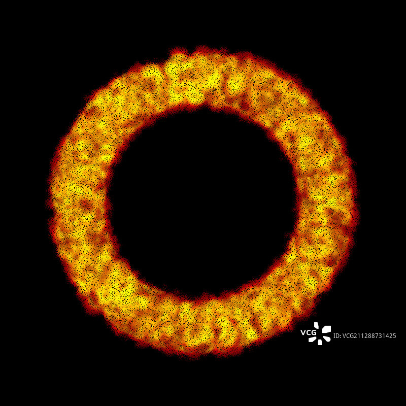 黑色背景上的火焰等离子环图片素材