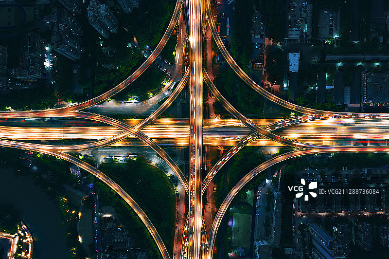 航拍南京双桥门立交图片素材