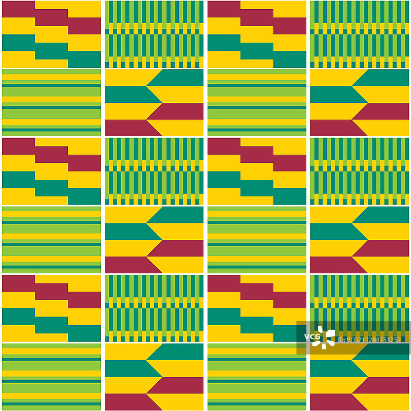 非洲部落Kente布风格的无缝设计图片素材