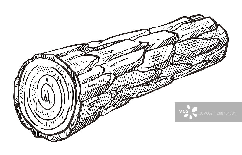 手绘木柴原木图片素材