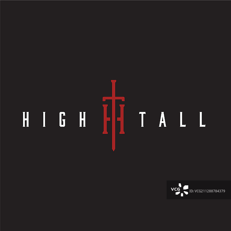 HT字母TH字母组合剑刃标志图片素材