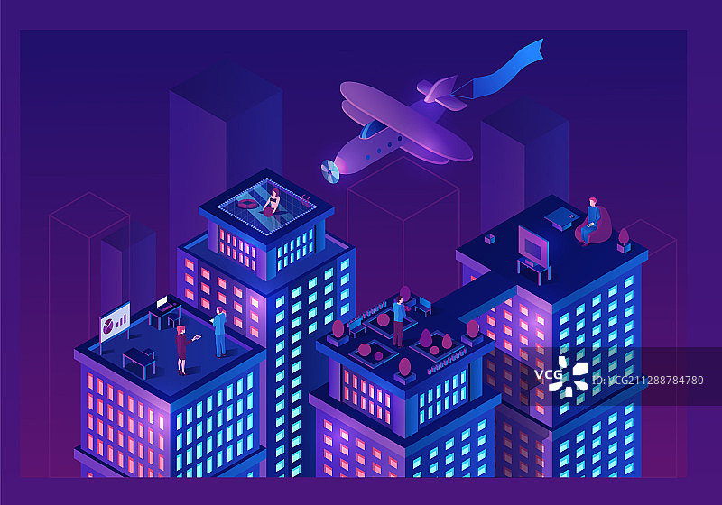 2.5D智能建筑图片素材