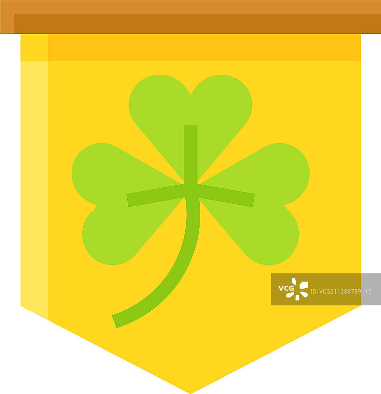 三叶草旗帜图标，圣帕特里克节相关图片素材