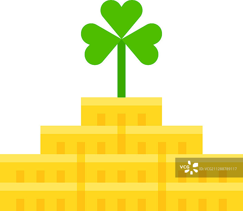 圣帕特里克节堆叠硬币图标图片素材