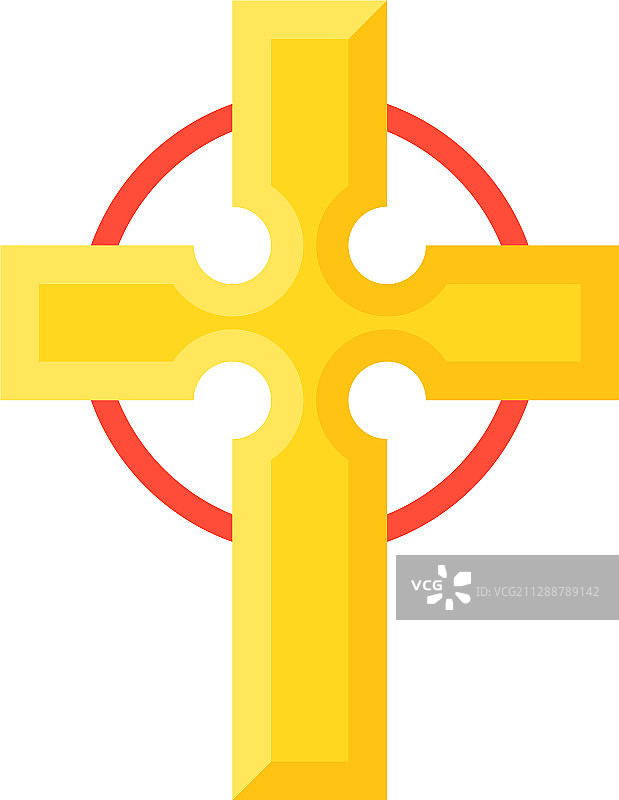 凯尔特十字架图标圣帕特里克节相关图片素材