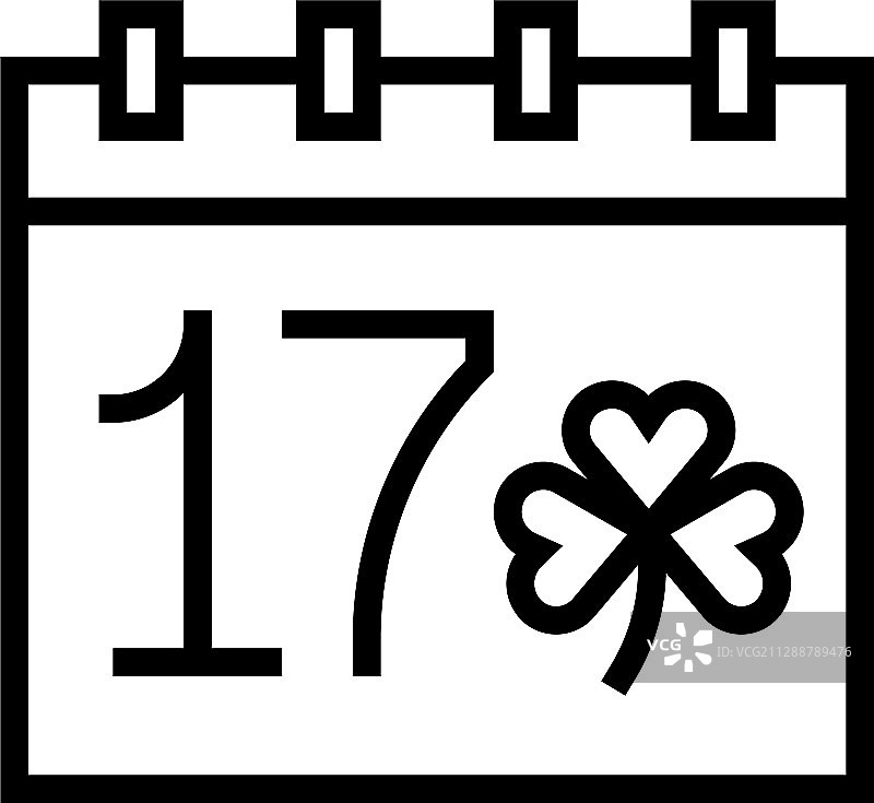 圣帕特里克节相关日历图标图片素材