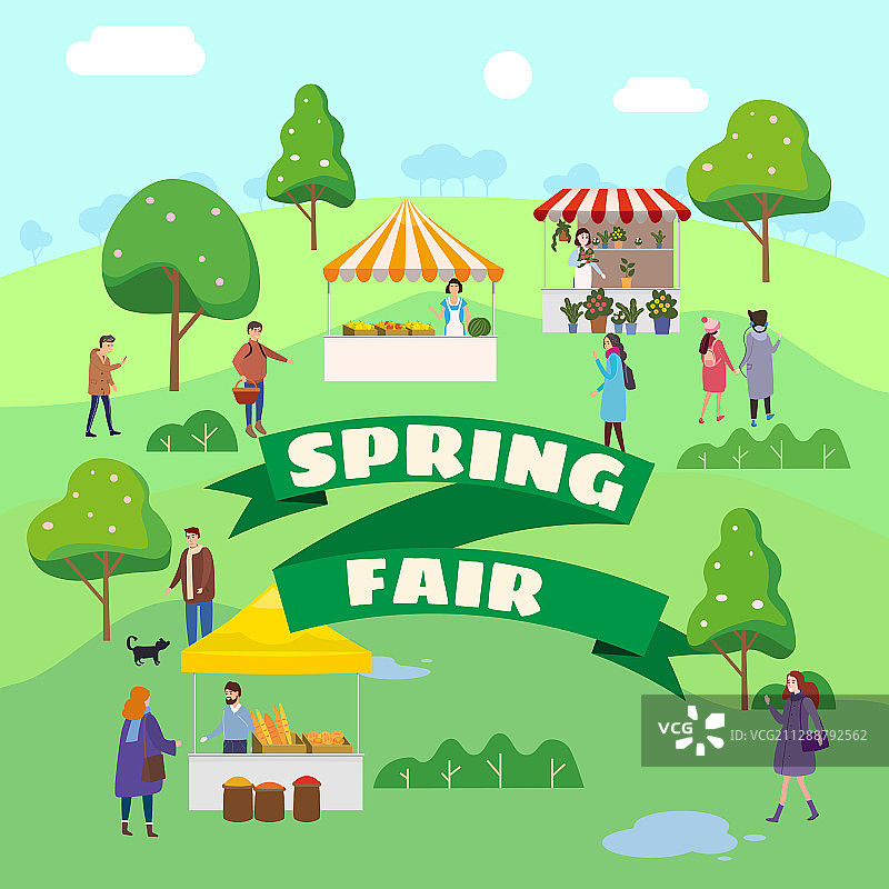 春季集市美食街市场图片素材