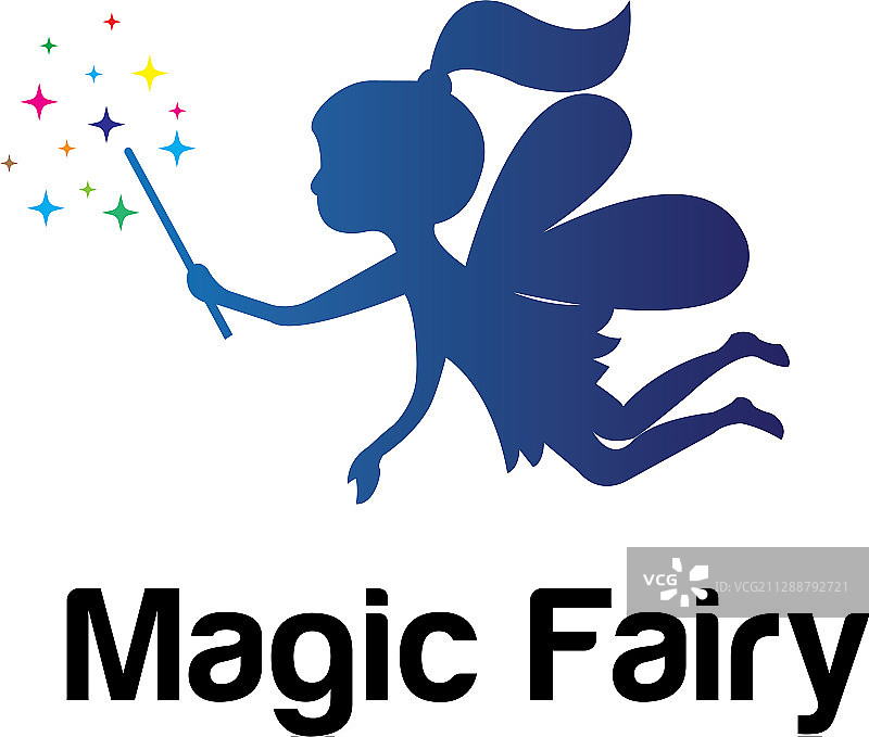 白色背景上的仙女剪影图片素材