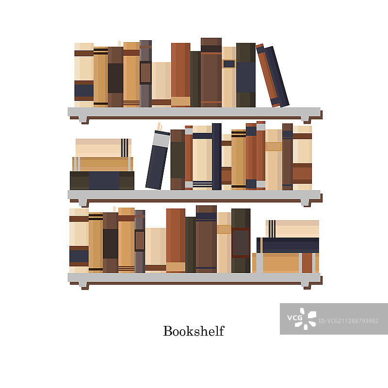 图书馆内摆满书籍的书架图片素材