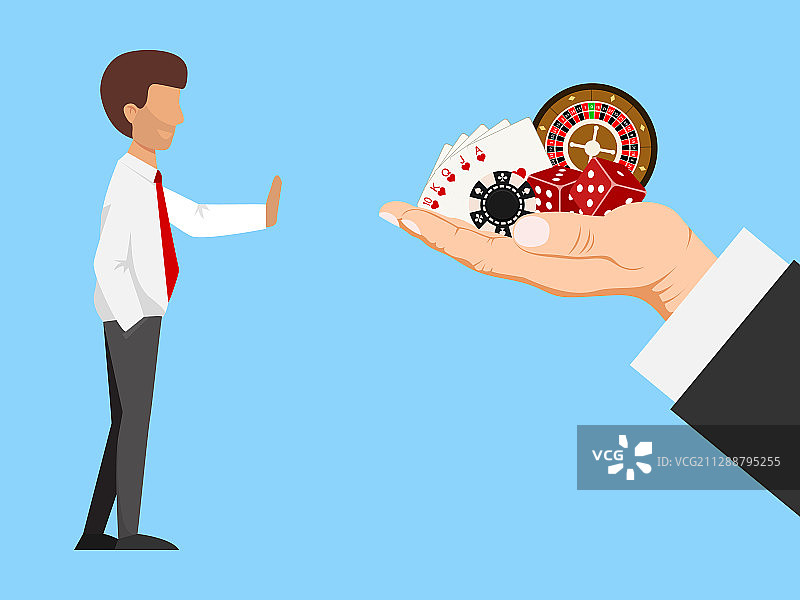 停止赌博概念，远离赌瘾图片素材