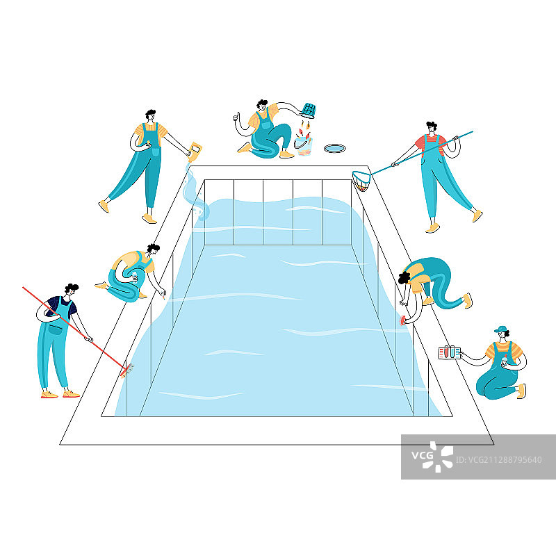游泳池维护图片素材
