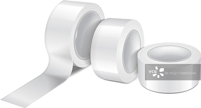 白色光面苏格兰胶带卷套装图片素材