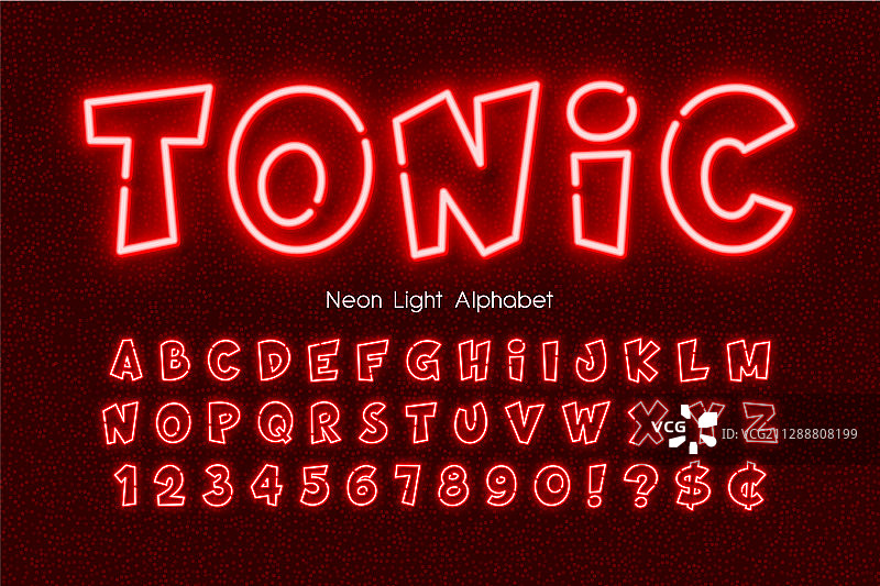 发光3D霓虹灯字母图片素材