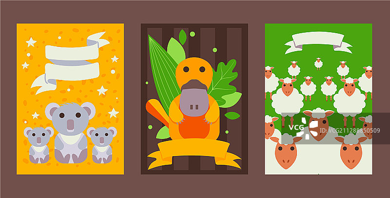 可爱的澳大利亚动物banner图片素材