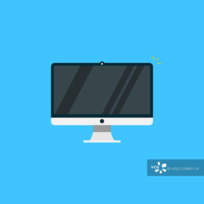 扁平风格的电脑显示器符号图片素材