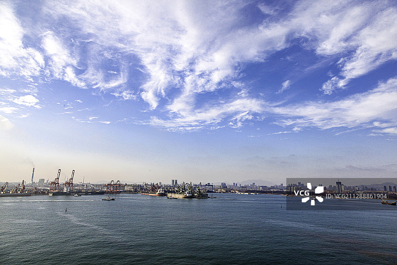 港口夜景 轮船出航图片素材