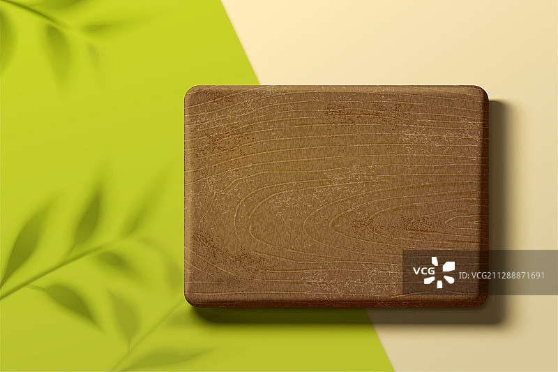 顶视圆角木板与几何背景图片素材