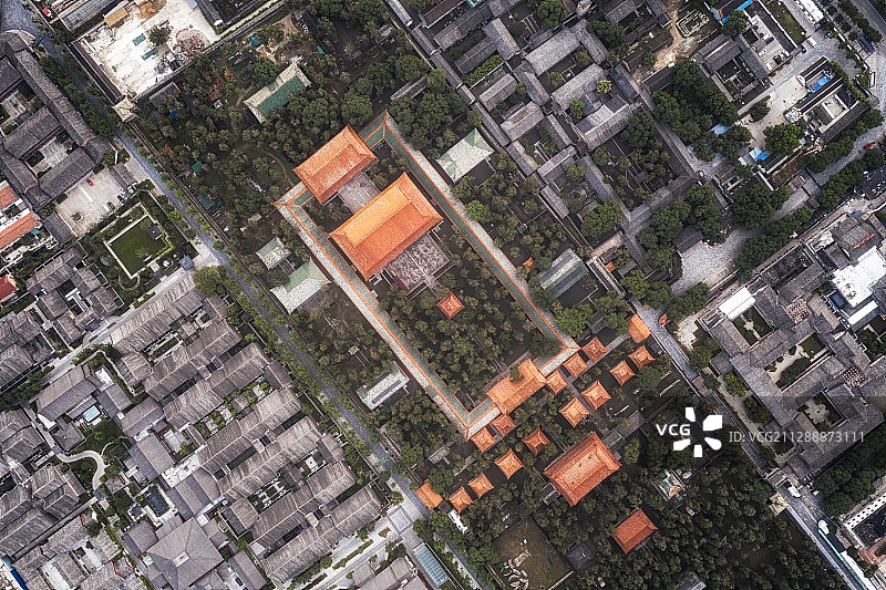 济宁曲阜孔庙航拍大景图片素材