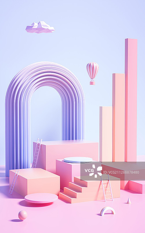 3D模拟场景产品展台创意图图片素材