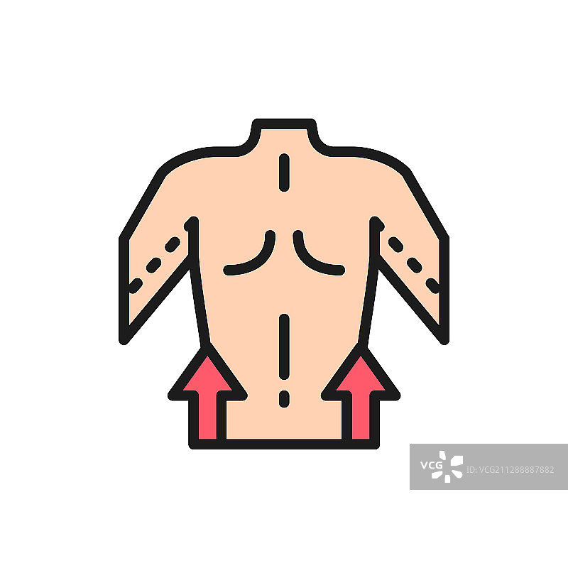 手部抽脂整形手术扁平线条图片素材