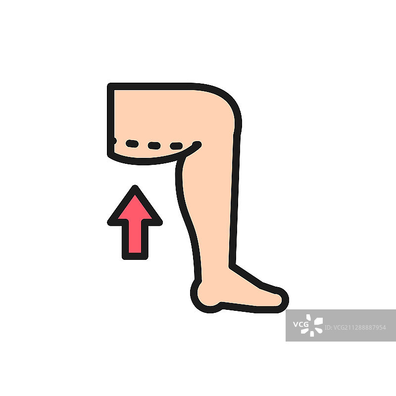 臀部抽脂大腿整形手术扁平色图片素材