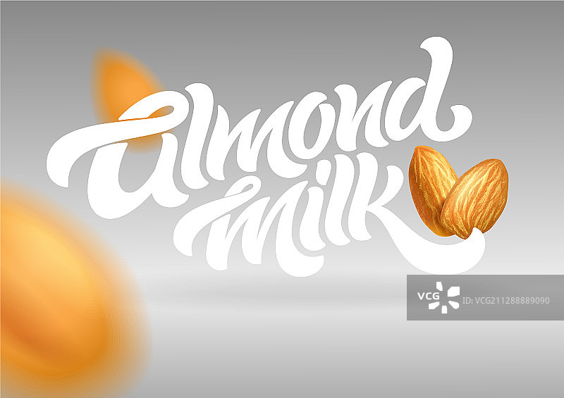 具有真实感的杏仁奶排版图片素材