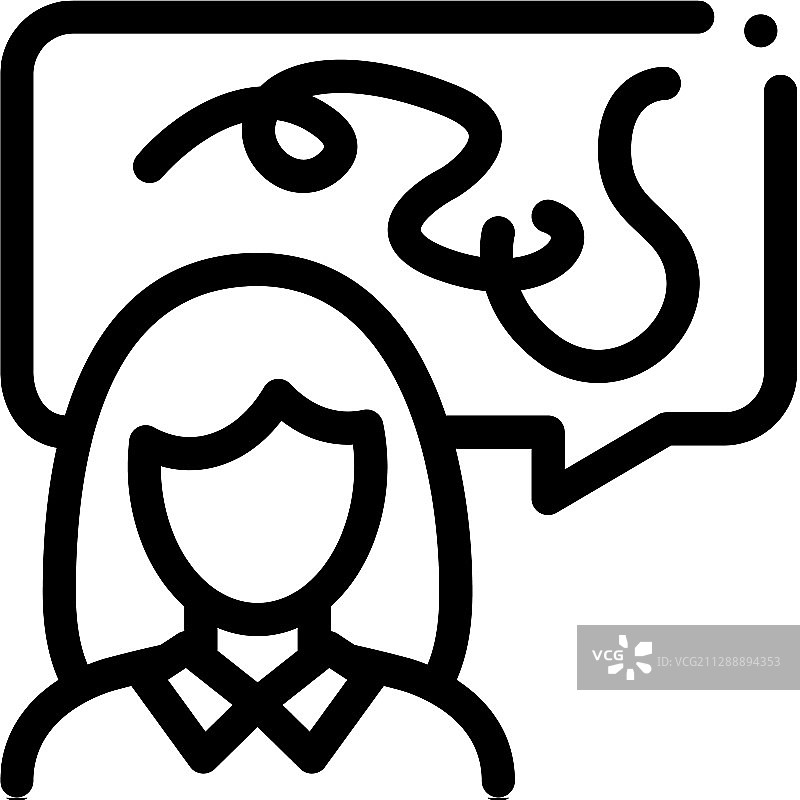 语无伦次讲话图标轮廓图片素材