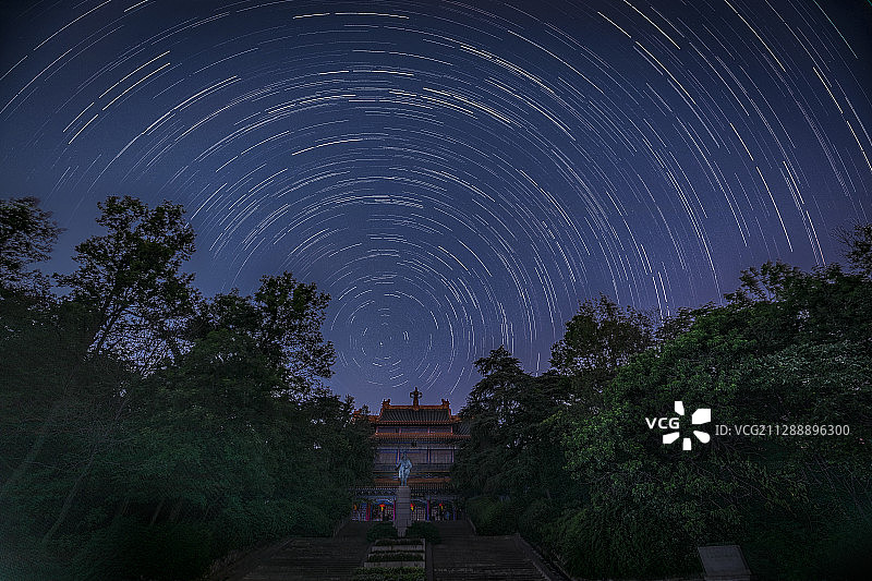 孙中山纪念馆拍星轨-南京图片素材