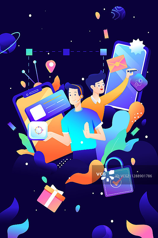 商务办公招商互联网金融概念科技概念背景矢量插画图片素材