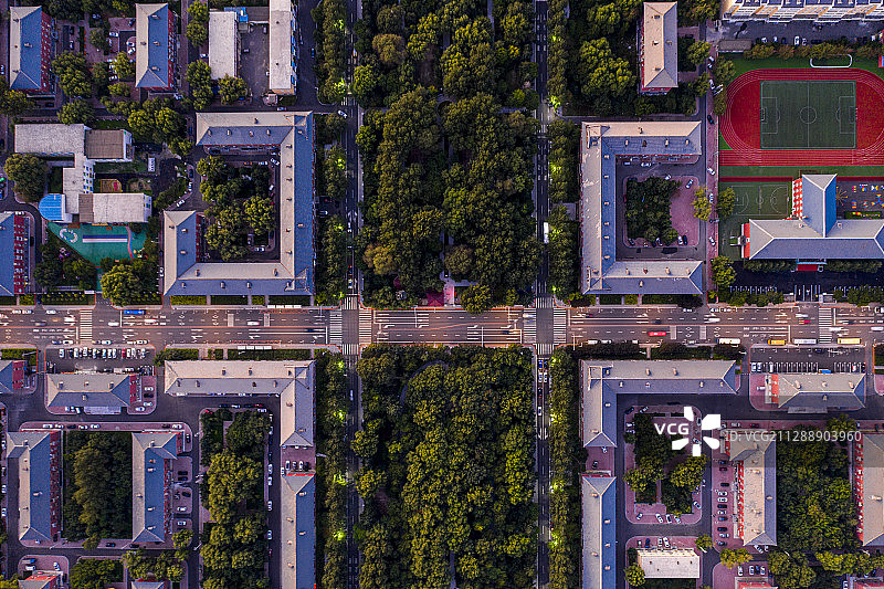 上帝视角看长春——航拍中国第一汽车制造厂老街区图片素材