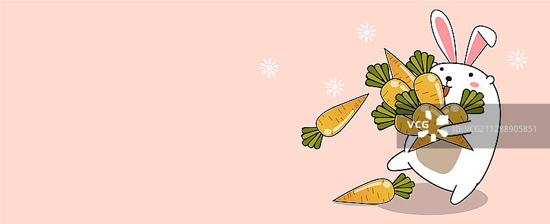 春天爱胡萝卜的兔子图片素材