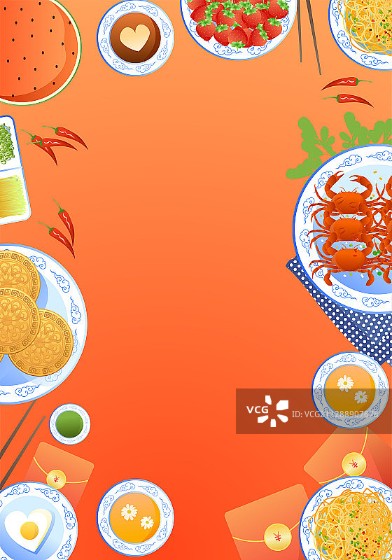 中秋节传统美食矢量插画图片素材