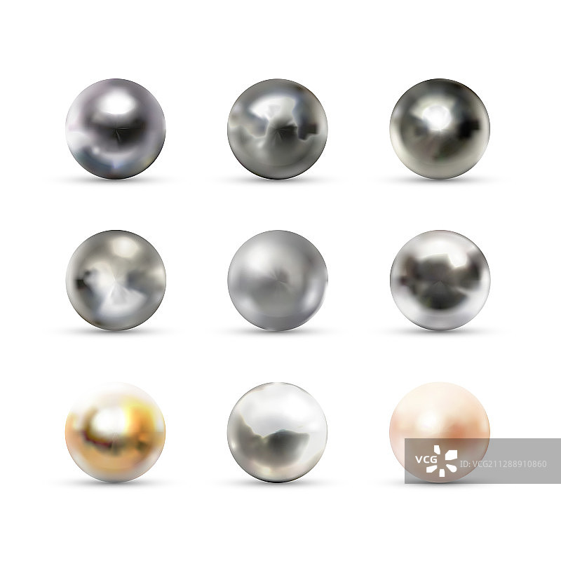 九个由逼真球形3D球体图片素材