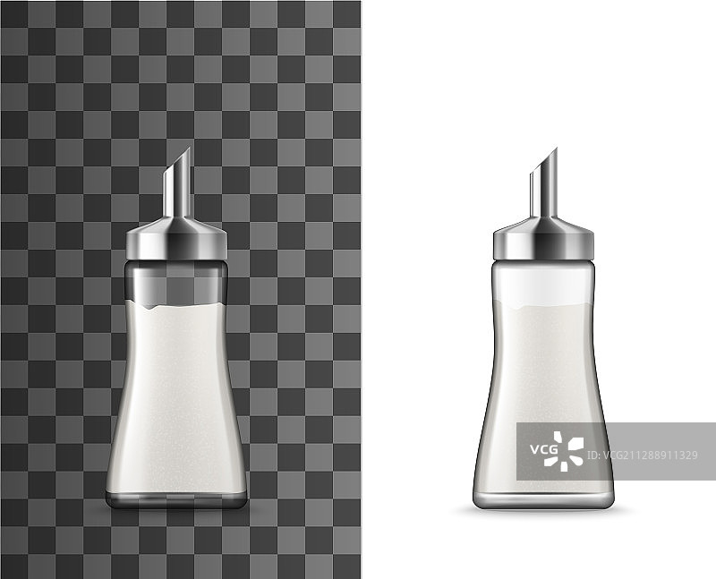 带倾倒口的玻璃盐瓶图片素材