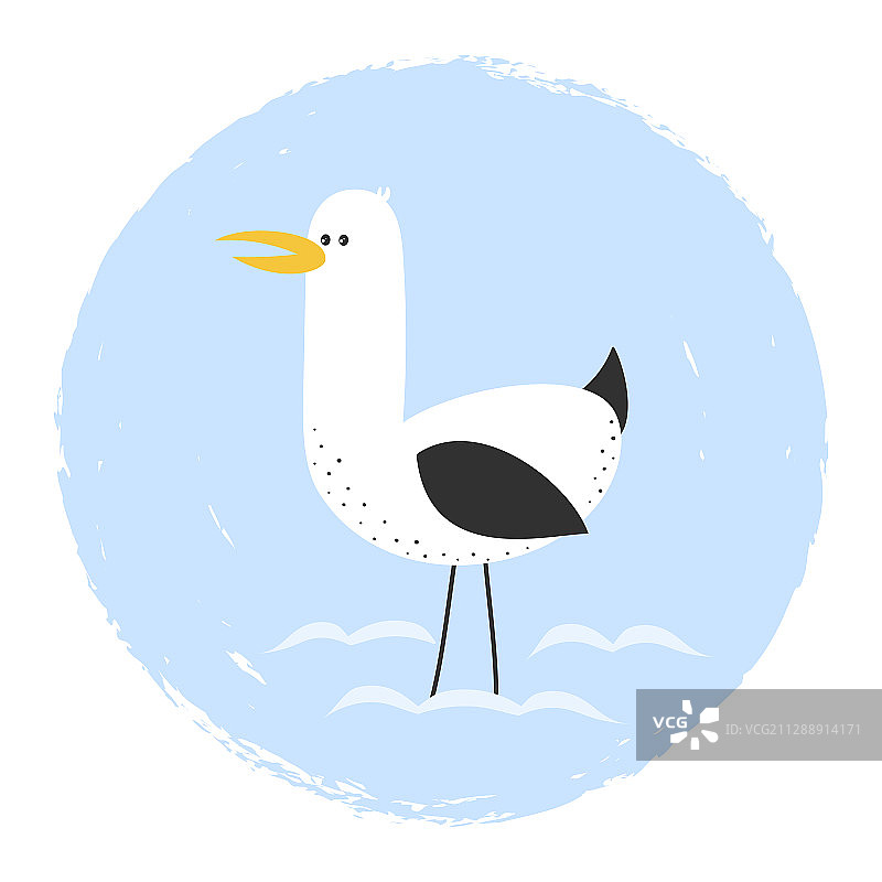 可爱海鸥卡片图片素材