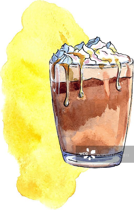 焦糖拿铁玻璃杯图片素材