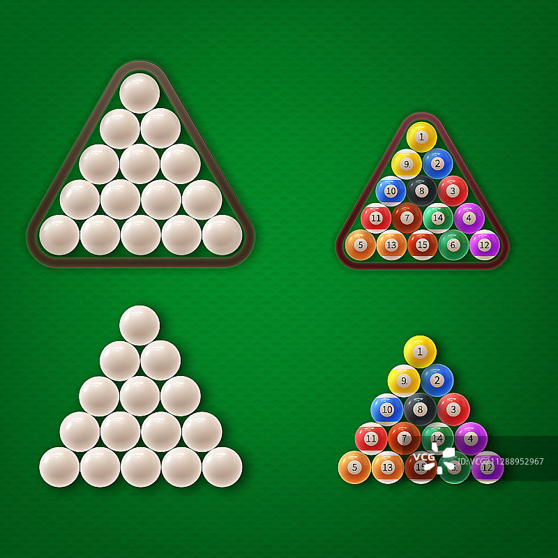 美式落袋台球和俄式金字塔台球图片素材