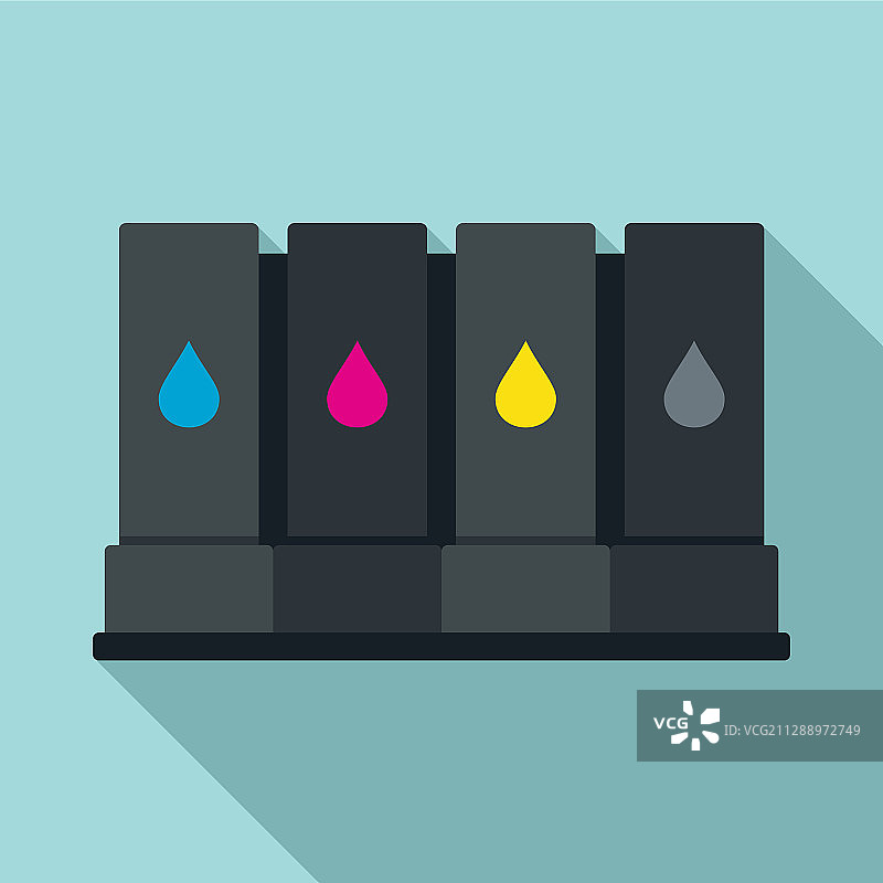 打印机墨盒扁平图标图片素材