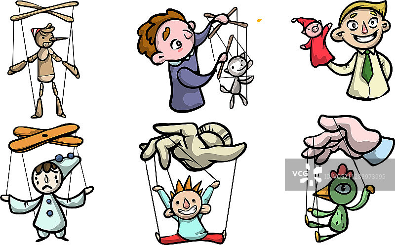 木偶和男孩木偶套装图片素材