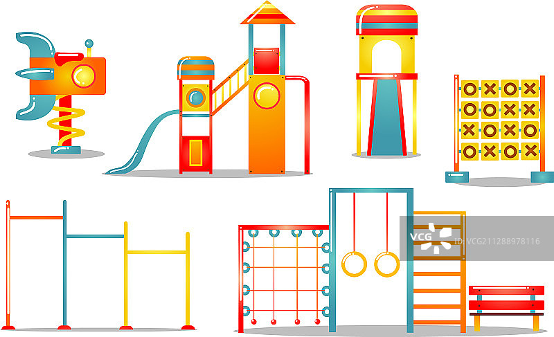儿童游乐设备套装图片素材
